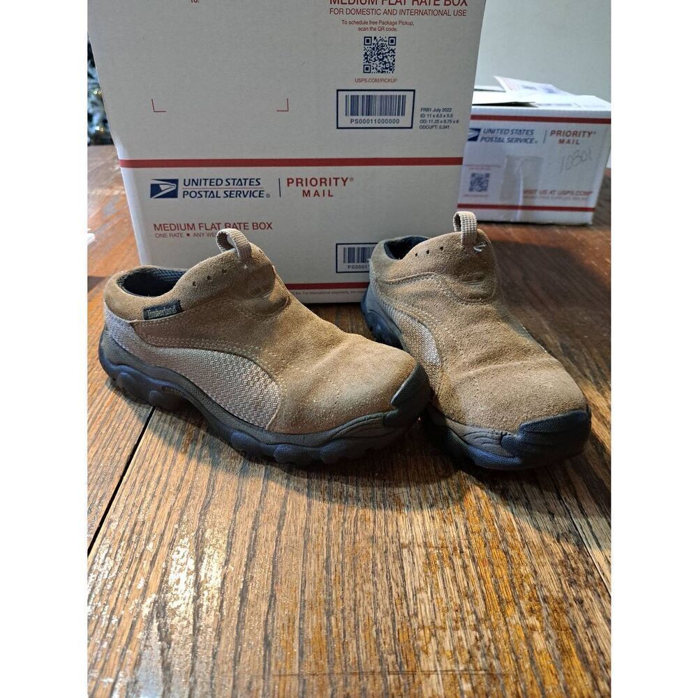 5m Timberland Brown Leather Act Active Comfort Technology Low Back Slip On Shoes